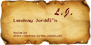 Lendvay Jordán névjegykártya